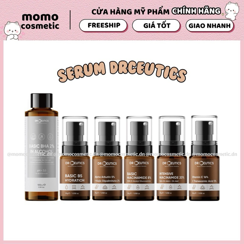 Serum DrCeutics 30g các dòng Basic B5/ B3 Niacinamide/ AHA BHA/ Vitamin C