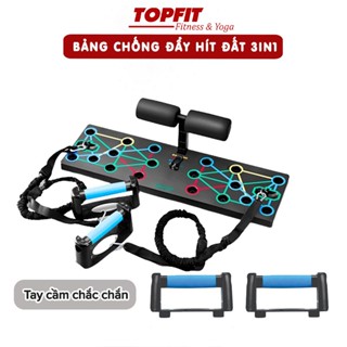 Bảng Tập Hít Đất, Chống Đẩy Đa Năng 3 Trong 1 Kiểu Dáng Mới ( Gập Bụng + Dây Kéo Tay) TOPBODY-CDAYT01