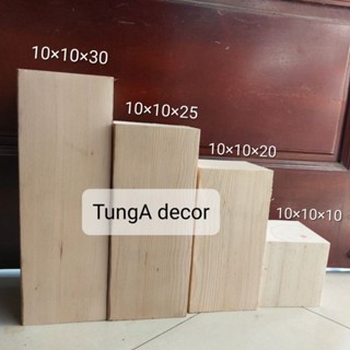 Gỗ thông kê tủ, giường, kệ, gỗ kê đồ , làm điêu khắc vuông 7×7, 9×9 cm, cao 12,15, 20cm gỗ tự nhiên chịu lực cao, kê đồ