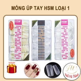 Móng úp tay giả hộp 500 móng vuông, thang, nhọn, bầu HSM trơn, nhám đục, trong nail Hàn Quốc dài chuẩn form loại 1