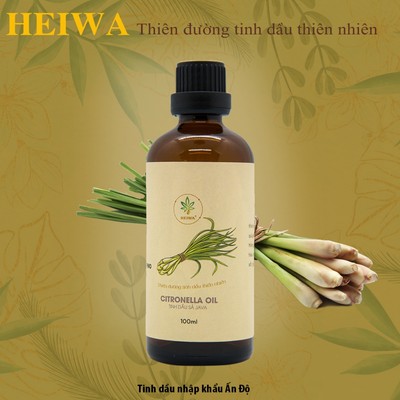 [CHAI LỚN] Tinh dầu Sả Java thương hiệu HEIWA nhập khẩu Ấn Độ có giấy kiểm định, dung tích 100ml