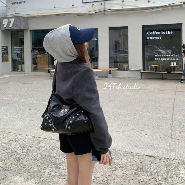 Áo khoác bomber nữ dạ ép cúc bấm phong cách basic Hàn Quốc 24Febstudio KAH39 | BigBuy360 - bigbuy360.vn