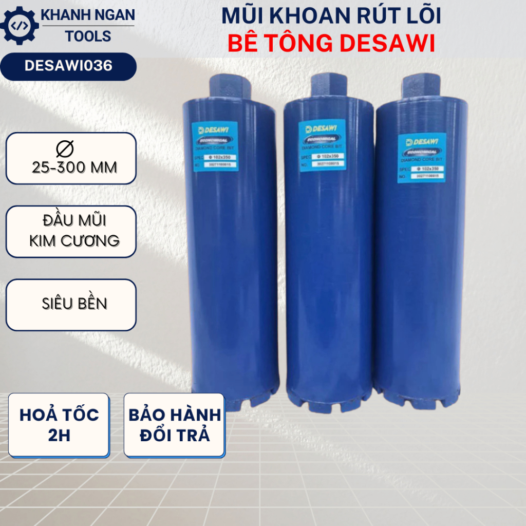 Mũi Khoan Rút Lõi Bê Tông DESAWI Mũi Khoét Lỗ Sàn Tường Rút Lõi Cho Điều Hòa Điện Nước Thí Nghiệm DESAWI036
