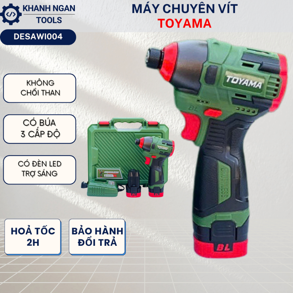 Máy Bắn Chuyên Vít TOYAMA - HIMOKI 16.8V Không Chổi Than Cao Cấp Giá Rẻ Siêu Bền DESAWI004