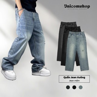 Quần Jean Nam Ống Rộng, Phối Rách, Quần Bò Nam Hot Trend 2024 - Jean282