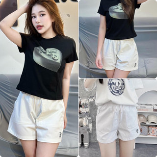 | Tự Chụp | Quần short kaki ml // b logo thêu Sẵn Kho