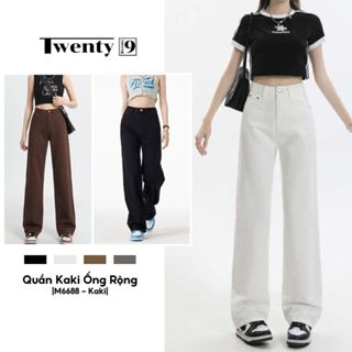  Quần Kaki Ống Suông Nữ LaBuBu Vải Kaki Dày Dặn Quần Kaki Nữ Lưng Cao Ôm Eo Trơn Basic M6688 