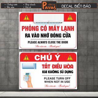 Decal PHÒNG MÁY LẠNH - ĐIỀU HOÀ chống nước dán trang trí tường, dán quán trà sữa, cà phê, quán ăn. BB13