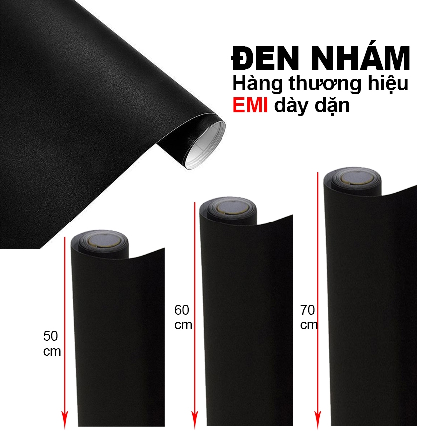Decal đen nhám dán tủ lạnh, dán đồ nội thất, dán bàn, dán kính dán tường khổ 60 cm shop huệ decor(ĐE