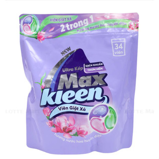 Chính hãng - Viên Giặt Xả Maxkleen 2 Trong 1 Túi 34 Viên/ 510G