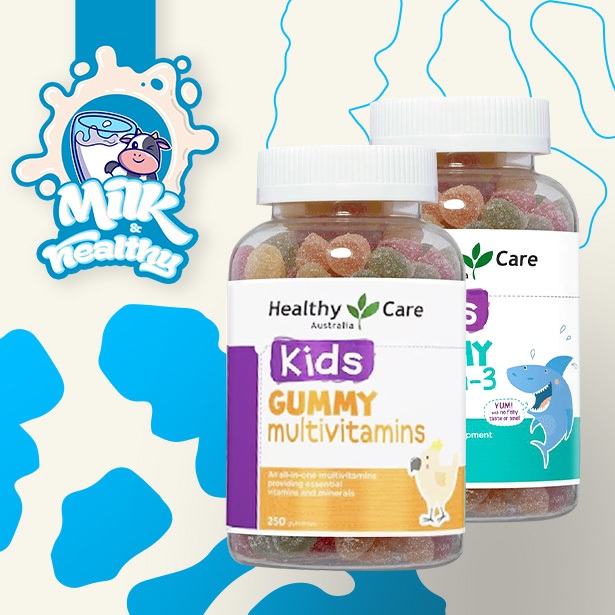 Kẹo dẻo Gummy Omega 3, Gummy Multivitamin Healthy Care cho bé Úc hộp 250 Viên (H0014,H0015)