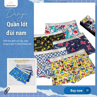 Quần lót đùi nam, quần sịp doremon màu đẹp NGẪU NHIÊN. Vải Thun Lạnh( chất mát,thoáng khí),co giãn 4 chiều khử khuẩn