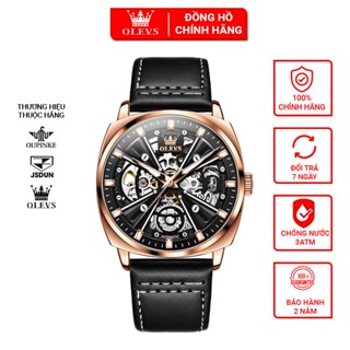 Đồng hồ cơ Olevs automatic cao cấp chính hãng,Đồng hồ đeo tay dáng thể thao,Đồng hồ lộ cơ nam chống nước full box