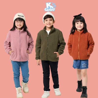 Áo Khoác Lông Một Lớp K'S CLOSET Có Túi Trong Và Túi Ngoài Cho Bé Trai Và Bé Gái Từ 10-55kg (2-14 tuổi) E024FOF