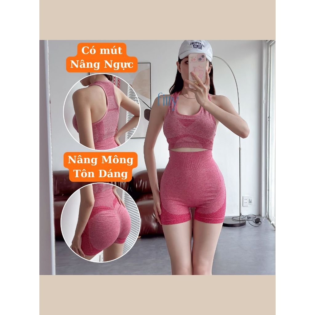 Bộ Đồ Tập Gym Yoga Nữ FITTY FITNESS, Set Đồ Tập Thể Thao Nữ Thoáng Khí, Có Mút Nâng Ngực, Nâng Mông S10 | BigBuy360 - bigbuy360.vn