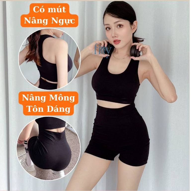Bộ Đồ Tập Gym Yoga Nữ FITTY FITNESS, Set Đồ Tập Thể Thao Nữ Thoáng Khí, Có Mút Nâng Ngực, Nâng Mông S10 | BigBuy360 - bigbuy360.vn