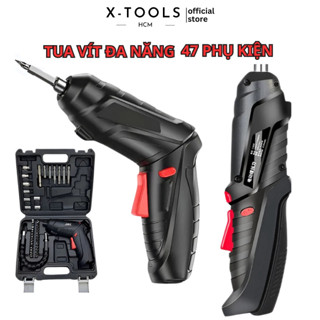Máy Khoan Vít Cầm Tay, Máy Vặn Vít Pin Mini Đa Năng Có Đảo Chiều Tặng Hộp Đựng Kèm 47 Phụ Kiện