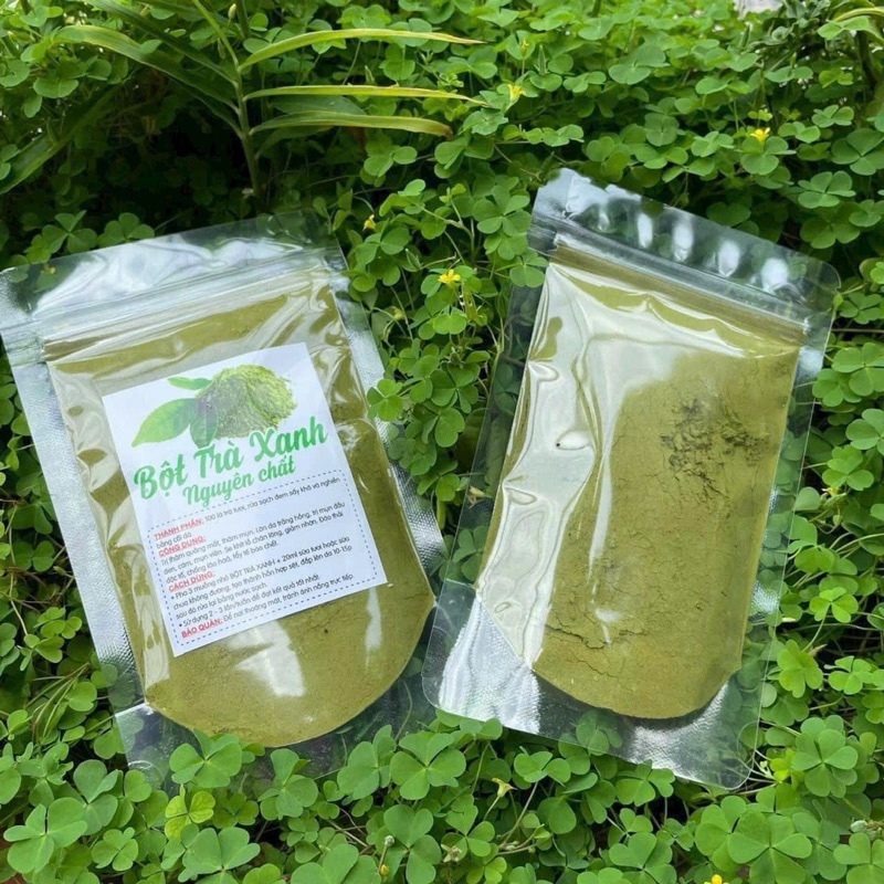 Bột trà xanh túi 500gr đắp mặt hết mụn, chống nám tàn nhang, trắng mịn da