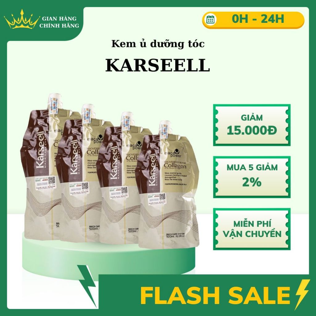 Kem ủ tóc Collagen Karseell Maca power 500ml