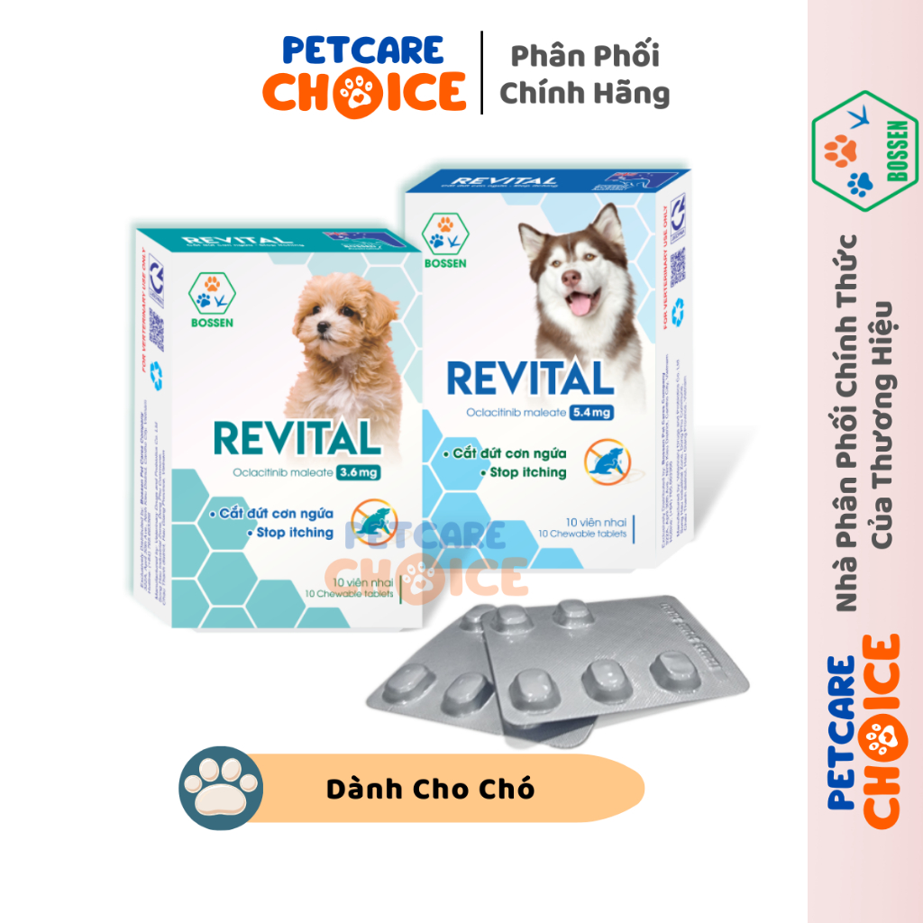 Viên Uống Giảm Ngứa REVITAL BOSSEN Cho Chó - 1 Hộp 10 Viên