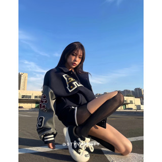 [CÓ SẴN] Áo Khoác Bomber Varsity Jacket Achock LONDON Nam Nữ Unisex Nỉ Dạ Tay Da Logo Thêu 2 Lớp 9TY