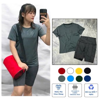 Bộ Thể Thao Lỡ Nữ BIG SIZE, Đồ Tập Gym Yoga Cho Chị Em Từ 55~90kg,Thun Lạnh Thoáng Mát Co Dãn 4Chiều