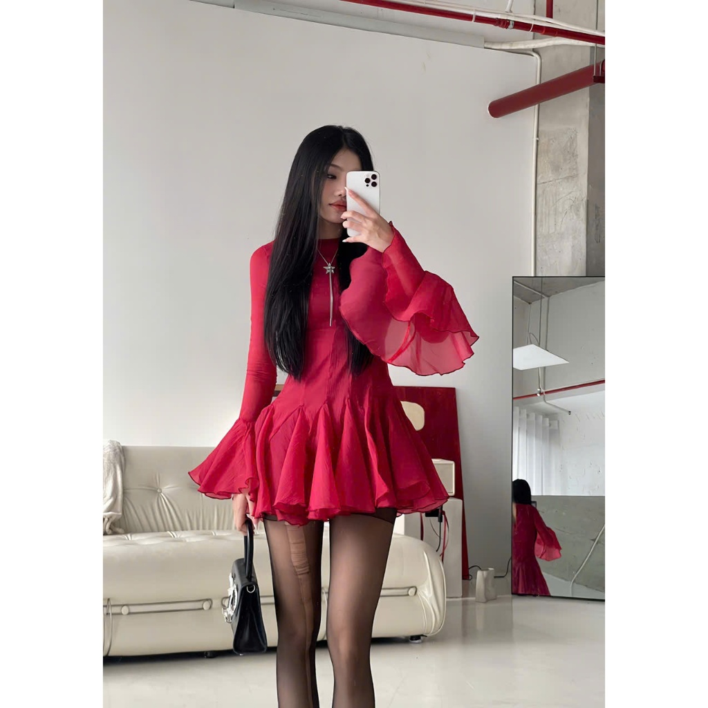Amara Mini Dress - Đầm cổ tròn dáng xòe bồng bềnh GLORIOUS