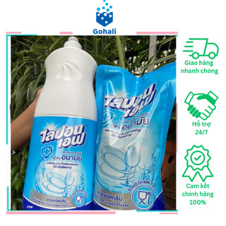  Nước rửa chén bát Lion Thái Lan chai 750ml  bịch 550ml không mùi đánh bay dầu mỡ khử mùi hiệu quả sáng bóng an toàn da 