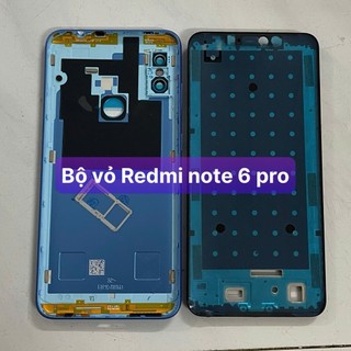 bộ vỏ xương xiaomi Redmi note 6 pro (zin) kèm khay sim,kính cam,phím lắp sẵn
