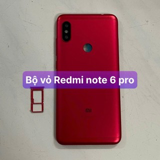 bộ vỏ xương xiaomi Redmi note 6 pro (zin) kèm khay sim,kính cam,phím lắp sẵn
