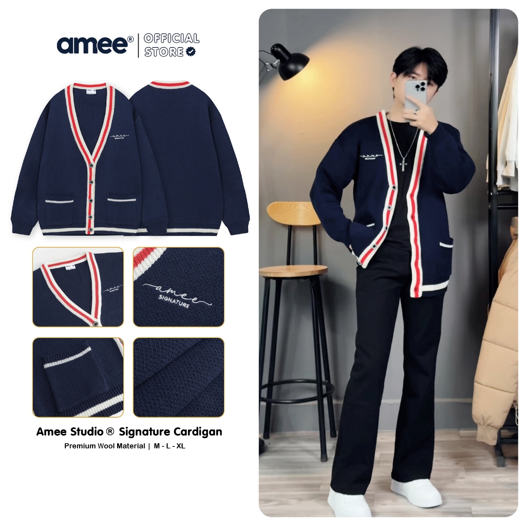 Áo Len Cardigan Local Brand Amee Studio / Signature Thêu