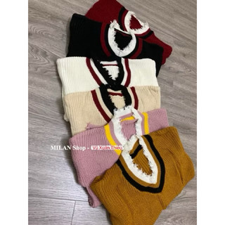 Áo len xoắn eo cổ tim style