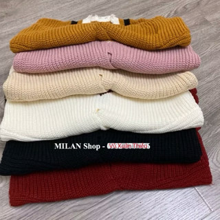 Áo len xoắn eo cổ tim style