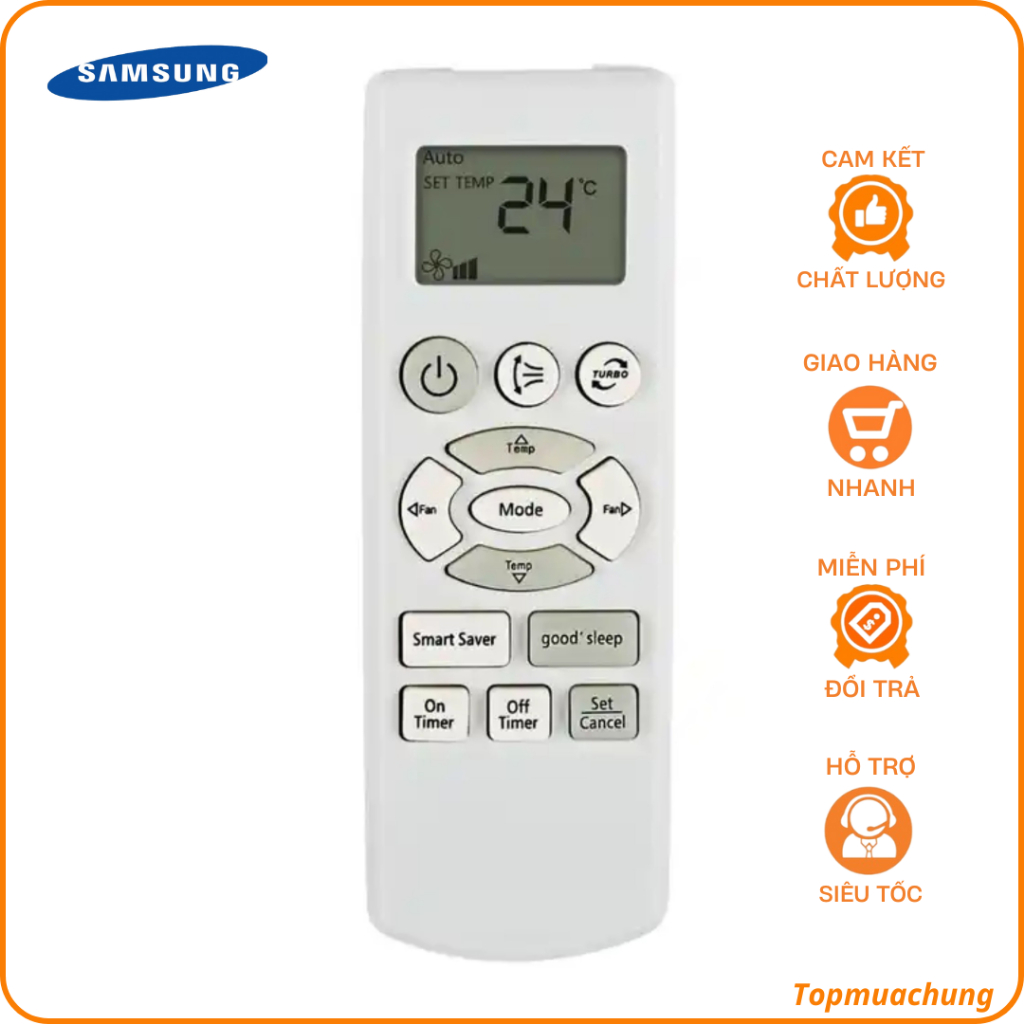Điều khiển điều hoà Samsung (Trắng nhỏ mới)