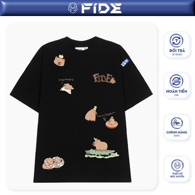 Áo thun FIDE CAPYBARA unisex form rộng cổ tròn CAPYBARA - AT48