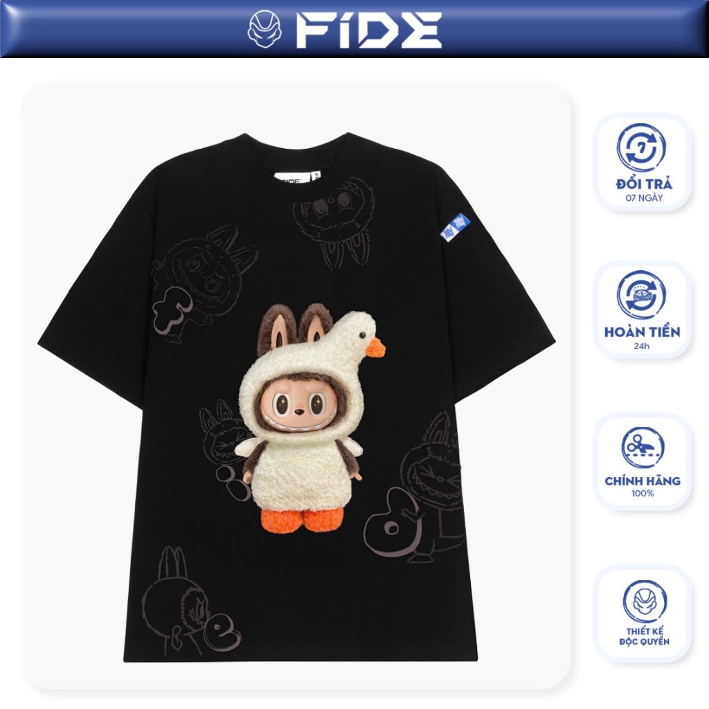 Áo thun FIDE LABUBU phông unisex form rộng local brand nam nữ cổ tròn oversize - AT74