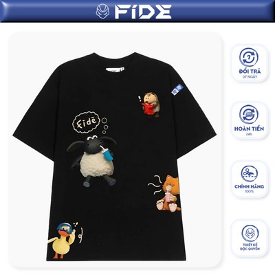 Áo thun CON CỪU FIDE phông trơn nam nữ cổ tròn FIDE SHAUN 15