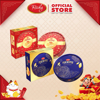 Bánh Richy Merry Nhật Đỏ- Hồng Hộp Thiếc 336 gr , có giỏ xách