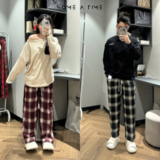 Quần Kẻ Caro Đỏ Chất Dạ Noel Suông Rộng Nữ Và Nam Dày Màu Đen Và Đỏ Chun Co Giãn, Giải Rút Cao Su