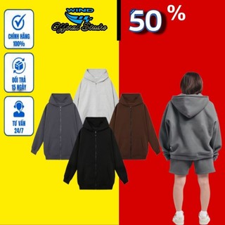  Áo hoodie zip trơn unisex nỉ ngoại local barand - Áo khoác nỉ dây kéo form crop nam nữ 5 màu - WIND 