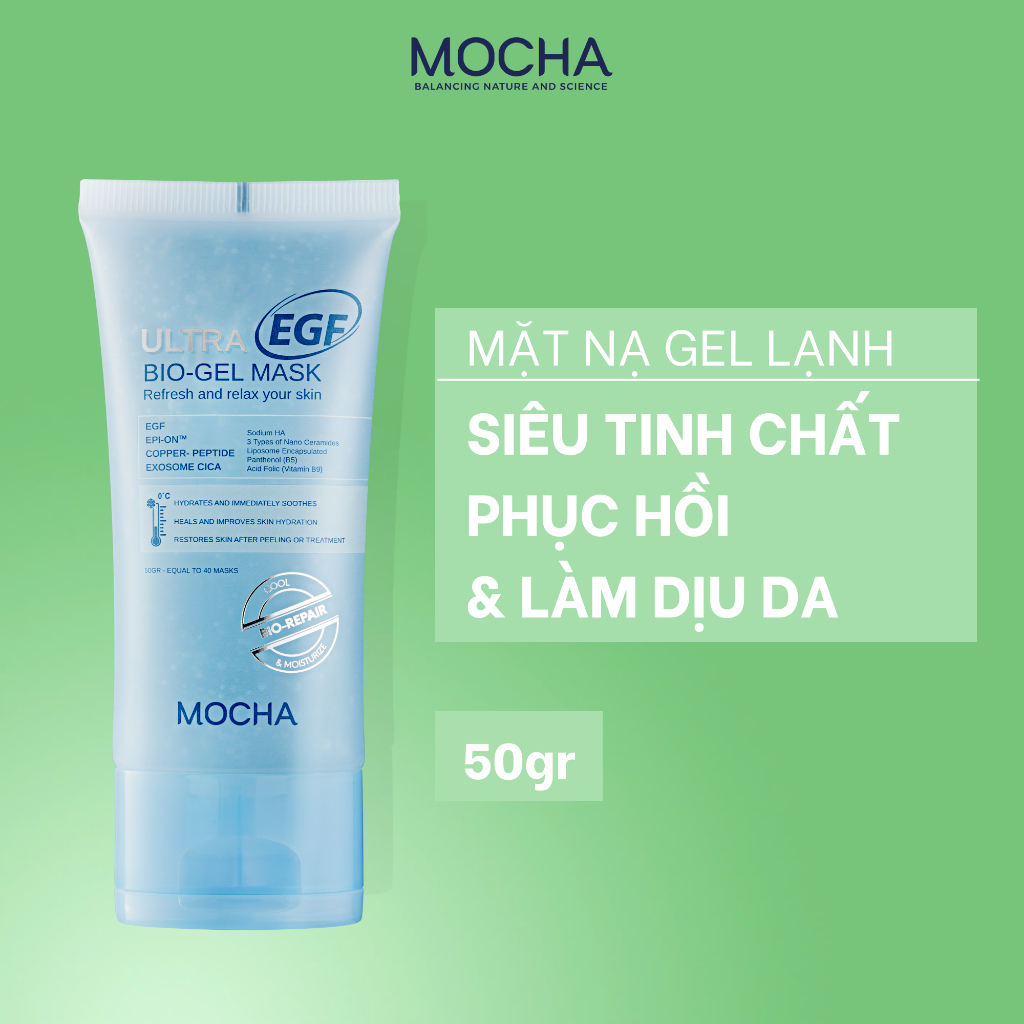 Mặt Nạ Gel Lạnh Siêu Phục Hồi  MOCHA Ultra EGF Bio - Gel Mask , Làm Dịu Và Cấp Ẩm Chuyên Sâu Cho Da 
