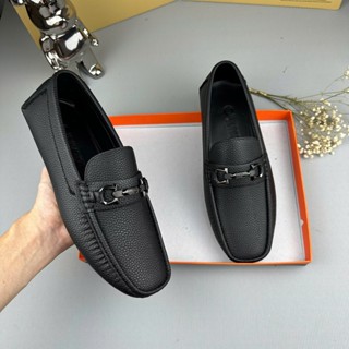 Giày mọi lười nam mũi vuông da bò mác chống gỉ Vanus Shoes - đế đinh cao su chống trượt size 38-44