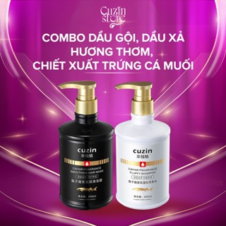 Cặp Dầu Gội Xả Hương Thơm chiết xuất trứng cá muối Bộ dầu gội và chăm sóc tóc chính hãng Phục Hồi, Mềm Mượt Cuzin 500ml