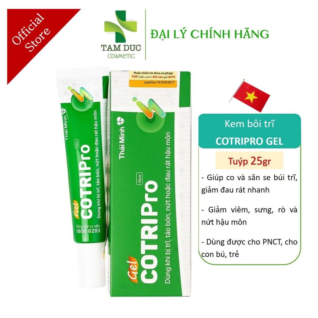 Kem Bôi Trĩ COTRIPRO GEL [Tuýp 25g] - [Cotri pro gel, cotriro gel, cotriprogel]