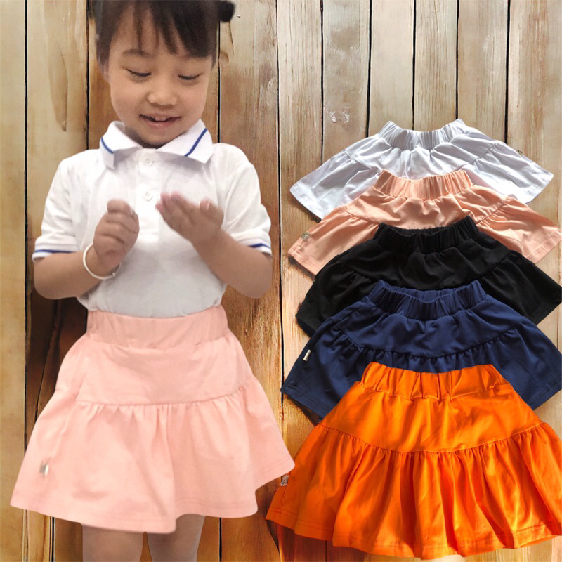 Chân váy trẻ em cotton Hàn quốc có quần bảo hộ trong,váy xoè bé gái