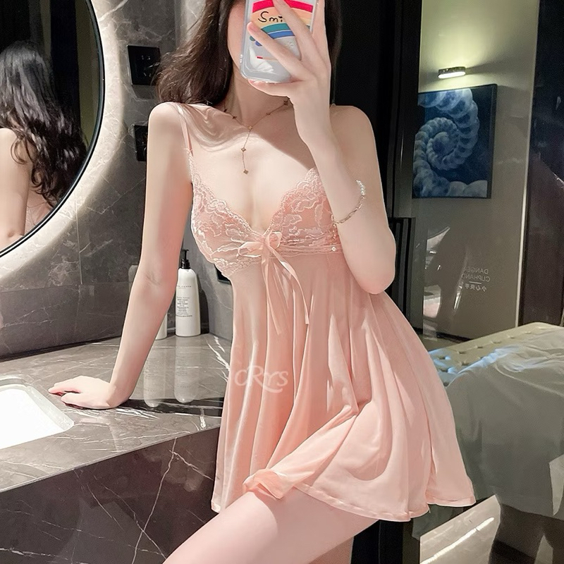 Váy ngủ sexy A115 chất liệu voan siêu mỏng tặng kèm quần chip | BigBuy360 - bigbuy360.vn