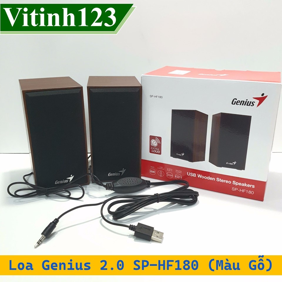 Loa Genius 2.0 SP-HF180 Đen, Gỗ