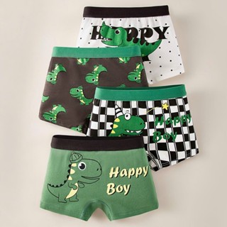 Set 4 Quần chip đùi, tam giác cho bé trai 9-50kg, quần lót đùi khủng long, phi hành gia cho trẻ em