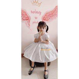VÁY CÔNG CHÚA CƯỜM HOA (TAFTA NHỦ) Nhung Nguyễn Váy Đầm Công chúa Bé Gái Cao Cấp Tặng Kèm Cài