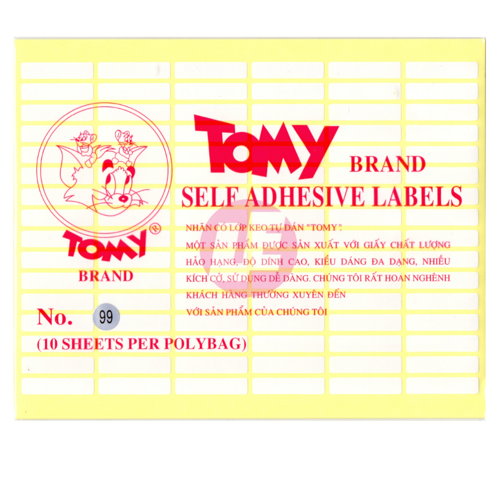 Giấy dán Tomy từ 99 đến 124 (Xấp 10 Tờ)